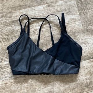 Glyder sports bra! Black with black faux leather!